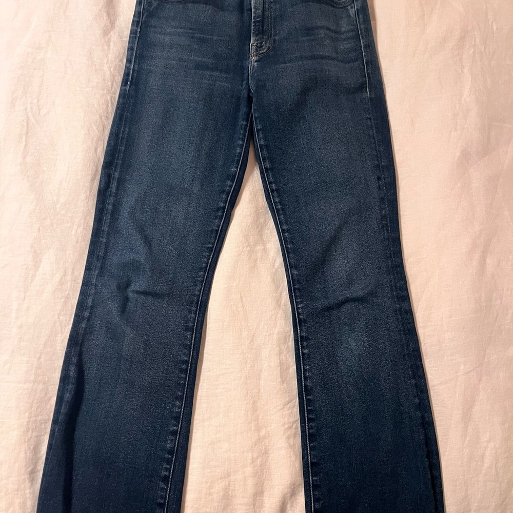 MOTHER Blue Ankle Cropped Jeans